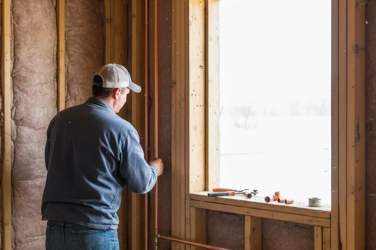 Licensed plumber running new copper supply lines in a Memphis home